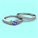 2 - Freya 5.00 mm Tanzanite and Diamond Butterfly Bridal Set Ring 