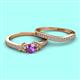 2 - Freya 5.00 mm Amethyst and Diamond Butterfly Bridal Set Ring 