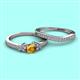 2 - Freya 5.00 mm Citrine and Diamond Butterfly Bridal Set Ring 