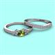 2 - Freya 5.00 mm Peridot and Diamond Butterfly Bridal Set Ring 