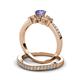 3 - Freya 5.00 mm Tanzanite and Diamond Butterfly Bridal Set Ring 
