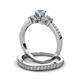 3 - Freya 5.00 mm Aquamarine and Diamond Butterfly Bridal Set Ring 