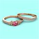 2 - Freya 5.00 mm Pink Tourmaline and Diamond Butterfly Bridal Set Ring 