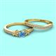 2 - Freya 5.00 mm Blue Topaz and Diamond Butterfly Bridal Set Ring 