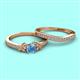 2 - Freya 5.00 mm Blue Topaz and Diamond Butterfly Bridal Set Ring 