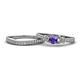 1 - Freya 5.00 mm Iolite and Diamond Butterfly Bridal Set Ring 
