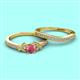 2 - Freya 5.00 mm Rhodolite Garnet and Diamond Butterfly Bridal Set Ring 
