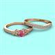2 - Freya 5.00 mm Rhodolite Garnet and Diamond Butterfly Bridal Set Ring 