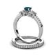 3 - Freya 5.00 mm Blue and White Diamond Butterfly Bridal Set Ring 