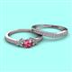 2 - Freya 5.00 mm Pink Tourmaline and Diamond Butterfly Bridal Set Ring 
