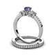 3 - Freya 5.00 mm Iolite and Diamond Butterfly Bridal Set Ring 