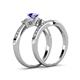 4 - Freya 5.00 mm Tanzanite and Diamond Butterfly Bridal Set Ring 