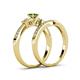 4 - Freya 5.00 mm Peridot and Diamond Butterfly Bridal Set Ring 