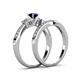 4 - Freya 5.00 mm Blue Sapphire and Diamond Butterfly Bridal Set Ring 