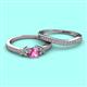 2 - Freya 5.00 mm Lab Created Pink Sapphire and Diamond Butterfly Bridal Set Ring 