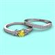 2 - Freya 5.00 mm Yellow and White Diamond Butterfly Bridal Set Ring 