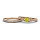 1 - Freya 5.00 mm Yellow and White Diamond Butterfly Bridal Set Ring 