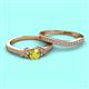 2 - Freya 5.00 mm Yellow and White Diamond Butterfly Bridal Set Ring 