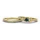 1 - Freya 5.00 mm Diamond and Lab Created Alexandrite Butterfly Bridal Set Ring 