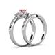 4 - Freya 5.00 mm Morganite and Diamond Butterfly Bridal Set Ring 