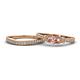 1 - Freya 5.00 mm Morganite and Diamond Butterfly Bridal Set Ring 