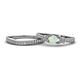 1 - Freya 5.00 mm Opal and Diamond Butterfly Bridal Set Ring 