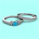 2 - Freya 5.00 mm Turquoise and Diamond Butterfly Bridal Set Ring 