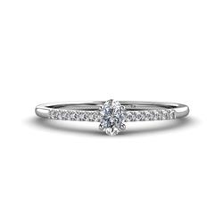 Penelope Classic x Oval Cut and Round Diamond Engagement Ring Oval Cut x and Round Diamond ctw Womens Engagement Ring K White Gold