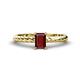 1 - Leona Bold 7x5 mm Emerald Cut Red Garnet Solitaire Rope Engagement Ring 