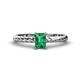 1 - Leona Bold 7x5 mm Emerald Cut Emerald Solitaire Rope Engagement Ring 