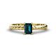 1 - Leona Bold 7x5 mm Emerald Cut London Blue Topaz Solitaire Rope Engagement Ring 