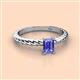 2 - Leona Bold 7x5 mm Emerald Cut Tanzanite Solitaire Rope Engagement Ring 
