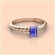 2 - Leona Bold 7x5 mm Emerald Cut Tanzanite Solitaire Rope Engagement Ring 