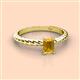2 - Leona Bold 7x5 mm Emerald Cut Citrine Solitaire Rope Engagement Ring 