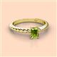 2 - Leona Bold 7x5 mm Emerald Cut Peridot Solitaire Rope Engagement Ring 