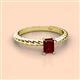 2 - Leona Bold 7x5 mm Emerald Cut Red Garnet Solitaire Rope Engagement Ring 