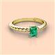 2 - Leona Bold 7x5 mm Emerald Cut Emerald Solitaire Rope Engagement Ring 