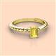 2 - Leona Bold 7x5 mm Emerald Cut Yellow Sapphire Solitaire Rope Engagement Ring 