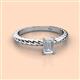 2 - Leona Bold 7x5 mm Emerald Cut White Sapphire Solitaire Rope Engagement Ring 