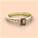 2 - Leona Bold 7x5 mm Emerald Cut Smoky Quartz Solitaire Rope Engagement Ring 