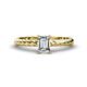 1 - Leona Bold 1.00 ct GIA Certified Natural Diamond Emerald Cut (7x5 mm) Solitaire Rope Engagement Ring 