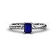 1 - Leona Bold 7x5 mm Emerald Cut Blue Sapphire Solitaire Rope Engagement Ring 