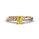 1 - Leona Bold 7x5 mm Emerald Cut Yellow Sapphire Solitaire Rope Engagement Ring 