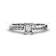 1 - Leona Bold 1.00 ct GIA Certified Natural Diamond Emerald Cut (7x5 mm) Solitaire Rope Engagement Ring 