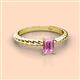 2 - Leona Bold 7x5 mm Emerald Cut Pink Sapphire Solitaire Rope Engagement Ring 