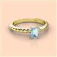 2 - Leona Bold 7x5 mm Emerald Cut Aquamarine Solitaire Rope Engagement Ring 