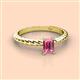 2 - Leona Bold 7x5 mm Emerald Cut Pink Tourmaline Solitaire Rope Engagement Ring 