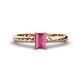 1 - Leona Bold 7x5 mm Emerald Cut Pink Tourmaline Solitaire Rope Engagement Ring 