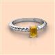2 - Leona Bold 7x5 mm Emerald Cut Citrine Solitaire Rope Engagement Ring 