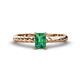 1 - Leona Bold 7x5 mm Emerald Cut Emerald Solitaire Rope Engagement Ring 